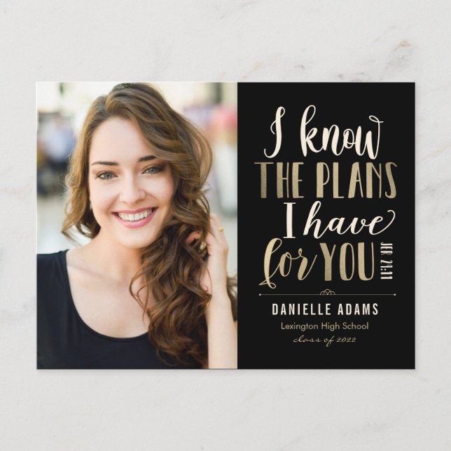 Hans vykort för tillkännagivande i Studenten (Framsida)