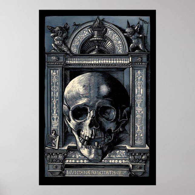 Hans Wechtlin Dödskalletryck Renässans Träsnitt Poster (Framsidan)