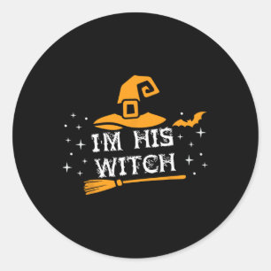 Hans Witch Matching Par Halloween Costume for C Runt Klistermärke