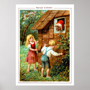 Hansel and Gretel Vintage Fairy Tale Poster