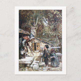 Hansel & Grethel möter Witch Vykort
