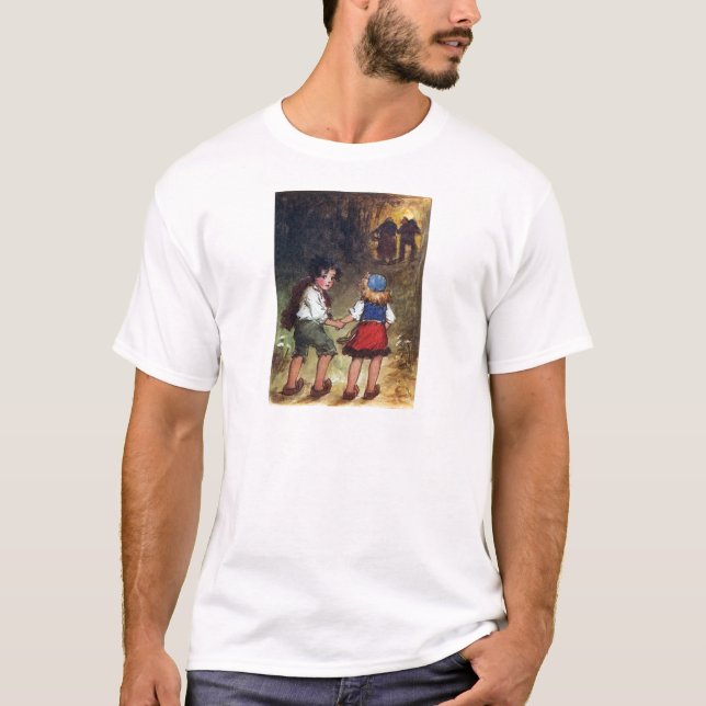 Hansel och Gretel Head in i skogen T Shirt (Framsida)