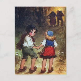 Hansel och Gretel Head in to Skogen Vykort