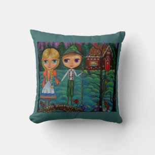 Hansel och Gretel Hitta Gingerbröd House Kudde