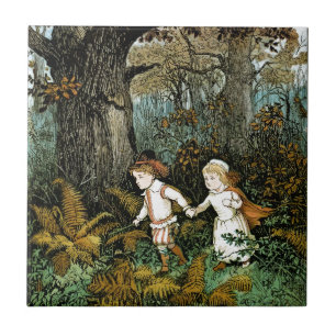 Hansel och Gretel illustration Kakelplatta