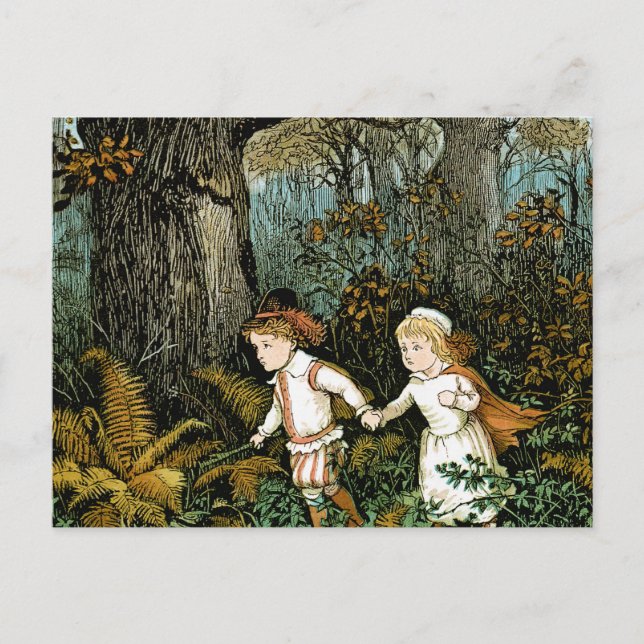 Hansel och Gretel Illustration Vykort (Framsida)