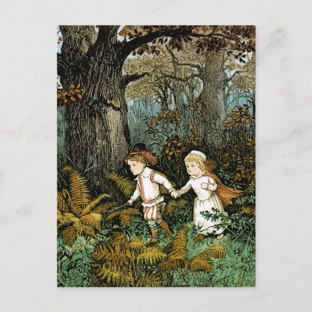 Hansel och Gretel Illustration Vykort (Framsida)
