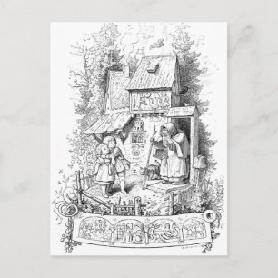 Hansel och Gretel Möte Witch Vykort