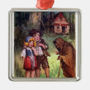 Hansel och Gretel möter häxan Julgransprydnad Metall