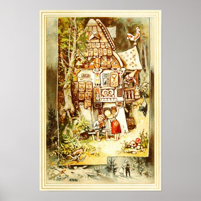 Hansel och Gretel vid Gingerbröd Cottage Poster (Framsidan)