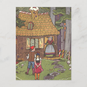 Hansel och Gretel, Vintage Fairy Tale av Hauman Vykort