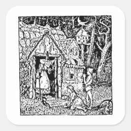 Hansel och Grettel Sticker Fyrkantigt Klistermärke
