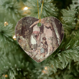 Hänsel und Gretel – Gebrüder Grimm Märchen Julgransprydnad Keramik