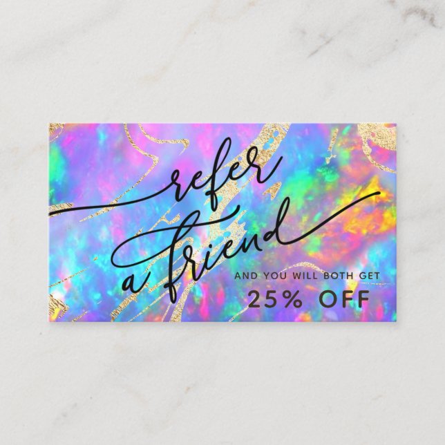 Hänskjutningskort för brandopal struktur visitkort (Framsida)