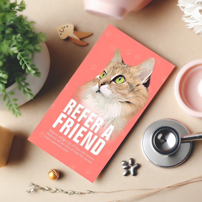 Hänskjutningskort för djuromsorga Sitta Bathing &  Rabattkort (Skapare uppladdad)