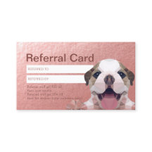 Hänskjutningskort för djuromsorga Sitta Bathing & 