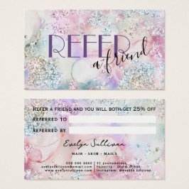 Hänskjutningskort för faux iridescent glitter-vatt visitkort