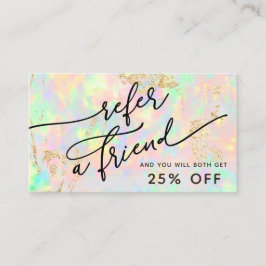 Hänskjutningskort för faux iridescent opal struktu visitkort