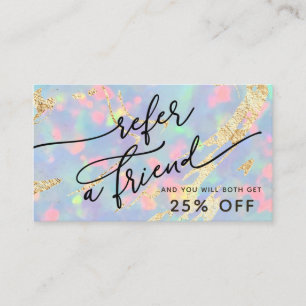 Hänskjutningskort för gem opal struktur visitkort