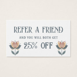 hänskjutningskort för konstblommor visitkort