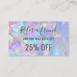 Hänskjutningskort för lila av opal bakgrund visitkort