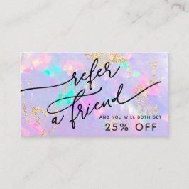 Hänskjutningskort för lila opal struktur visitkort