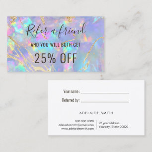 Hänskjutningskort för opal bakgrund visitkort