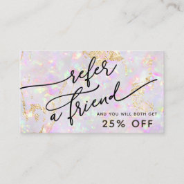 Hänskjutningskort för pastellopal struktur visitkort