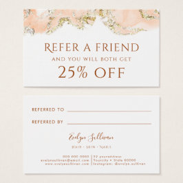 Hänskjutningskort för persiko bläck visitkort