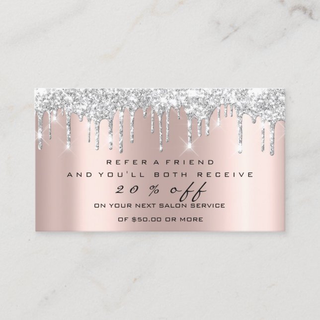 Hänskjutningskort för Salon Silver Makeup-streck N Rabattkort (Framsida)