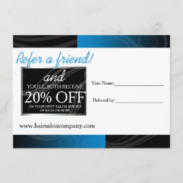 Hänskjutningskort för snyggt blå hårsalon