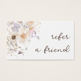 Hänskjutningskort för torkade blommor elegant visitkort