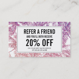 Hänskjutningskort för Tropisk Lila/Rosa Glitter Ha Rabattkort