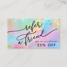 Hänskjutningskort för vätskemarmor visitkort