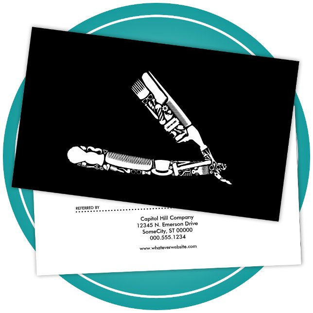 Hänskjutningsprogram för barber razor-ikoner rabattkort (Skapare uppladdad)