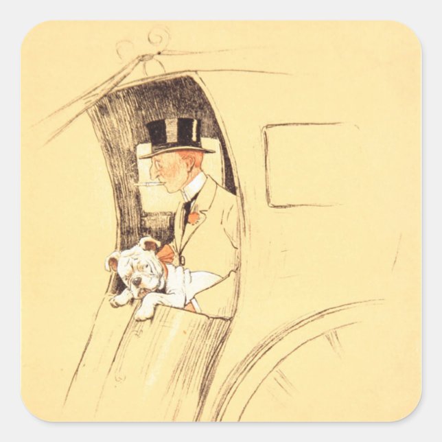 HansomCab Fyrkantigt Klistermärke (Framsida)