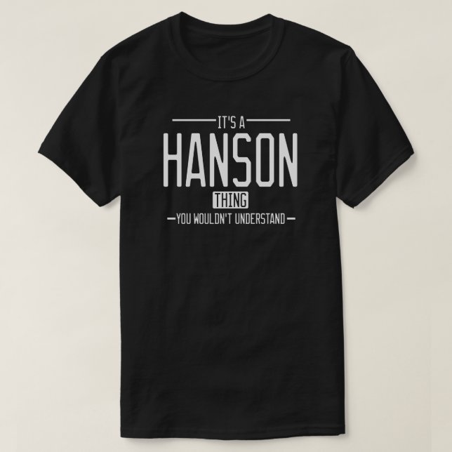 Hanson roligt efternamn, roligt familj t shirt (Design framsida)