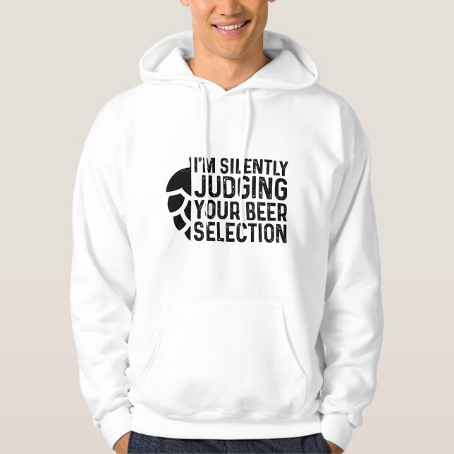 Hantbryggt öl tyst dömer ditt ölval Sn Hoodie (Framsida)