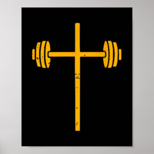Hantel Cross-tröja Rolig kristen träning Gymnastik Poster