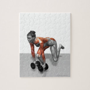 Hantelsingeln lägger benen på ryggen Deadlift Pussel