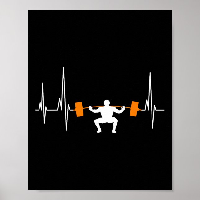 Hanteltyngdlyftning Hjärtstopp Bodybuilding Cool  Poster (Framsidan)