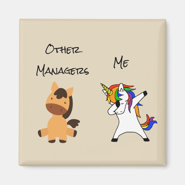 Hantera Chef Employee Horse Dabbing Unicorn Magnet (Framsidan)
