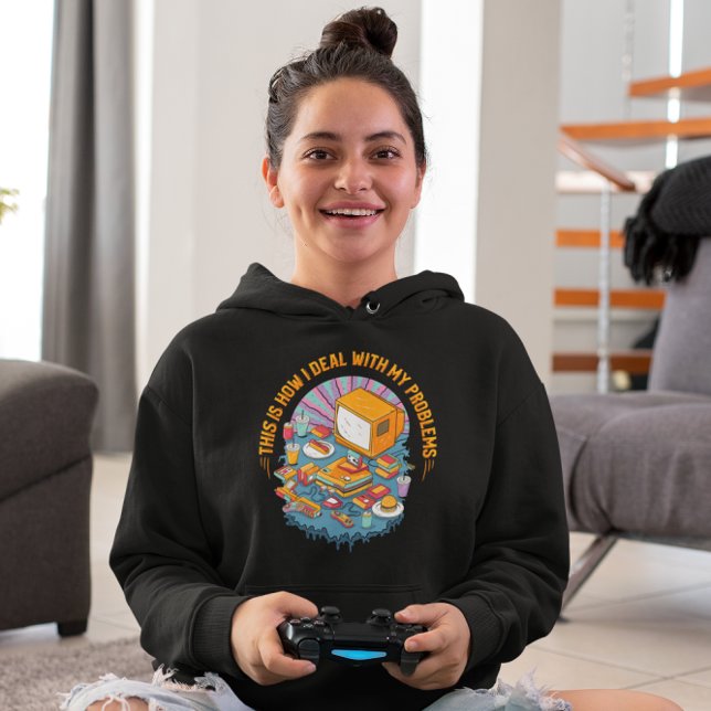Hantera dina problem - spela upp videospel igen hoodie (Skapare uppladdad)