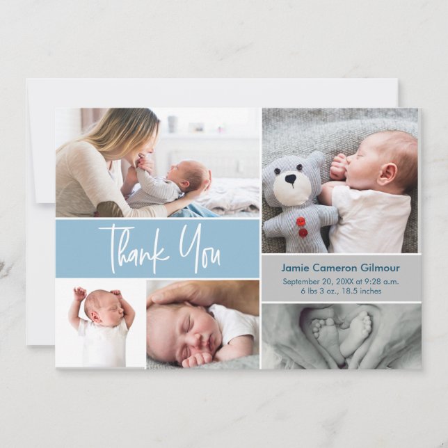 Hantera foton Baby Shower Blue - Tack Meddelande (Framsida)