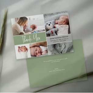 Hantera Grönten Photo Collage Baby Shower Tack Kort