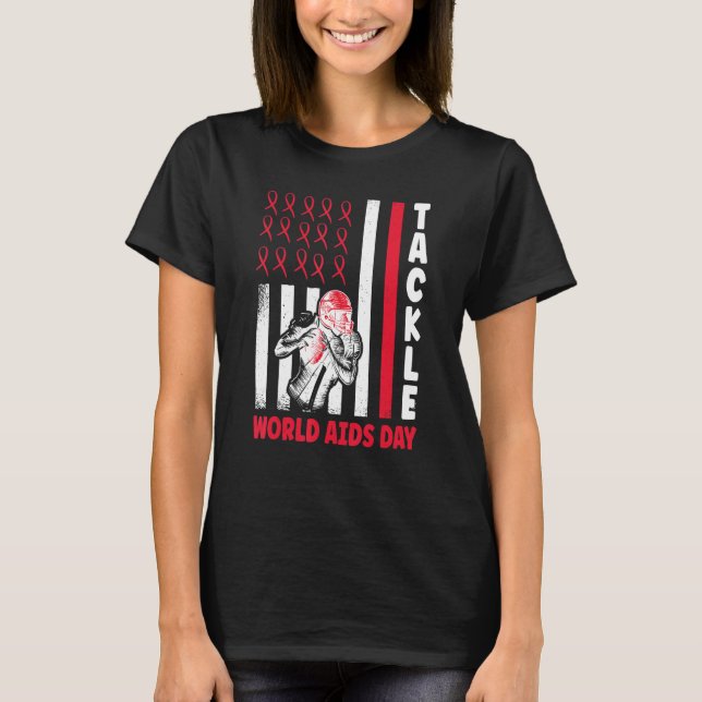 Hantera le Awareness Shirt Red Ribbon Hiv Aids Awa T Shirt (Framsida)