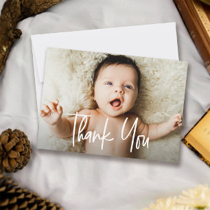 Hantera liten Anpassningsbar fotobabydusch Tack Kort