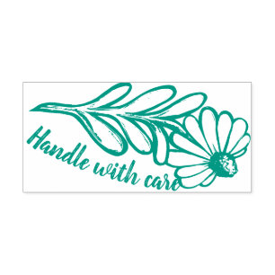 Hantera med omsorg svartögd Susanneblomma prästkra Självfärgande Stämpel