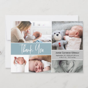 Hantera Photo Collage Baby Shower Blue Tack Kort