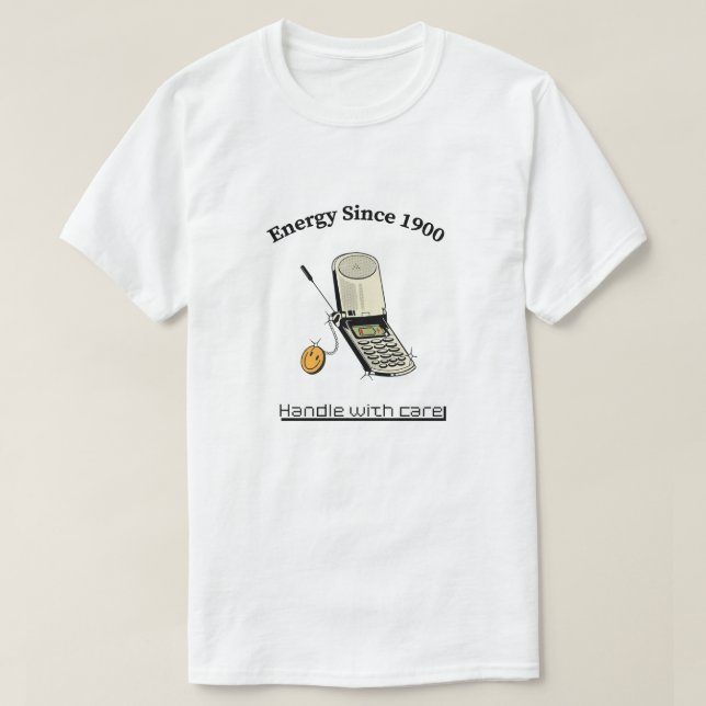 Hantera varsamt vintage-energiträja t shirt (Design framsida)